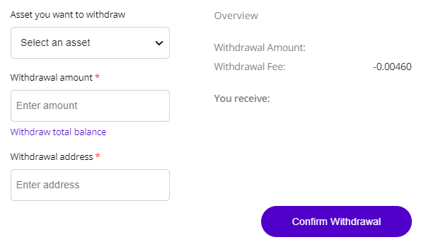 withdraw from crypto